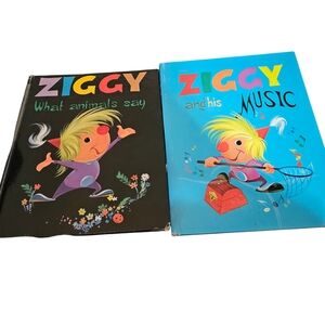 ZIGGY and His Music & Ziggy What Animals Say Bundle Of 2 Story Books Vintage